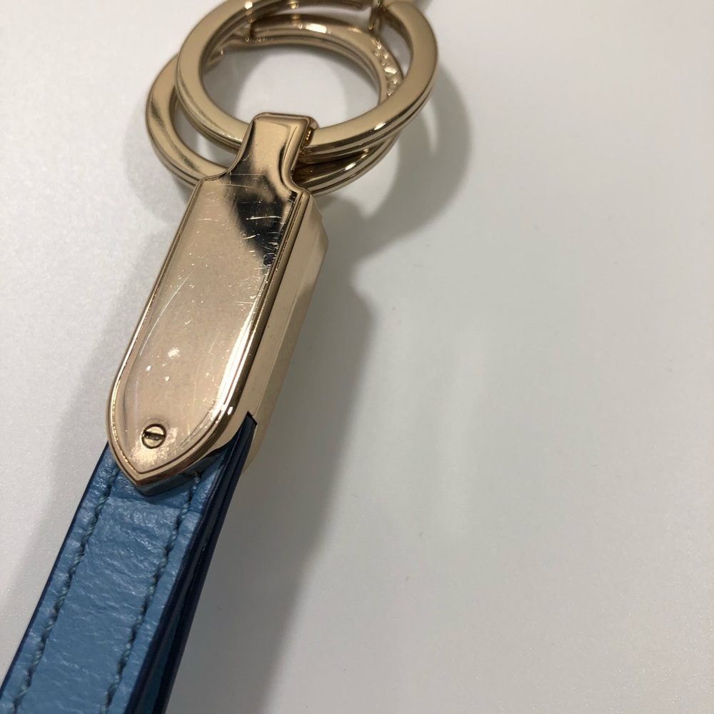 🎁 Coach Blue Leather Double Valet Keychain NWOT - Picture 6 of 6